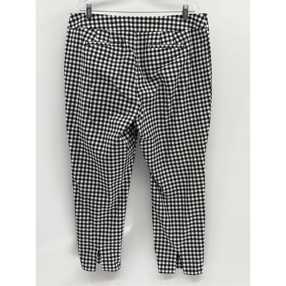 Talbots Pants Chatham Ankle Women 16 Petite Dark Navy Blue White Check Gingham - Picture 2 of 13
